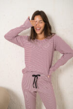 Pijama RAYAS BORDO - Pupas - Imagen 2